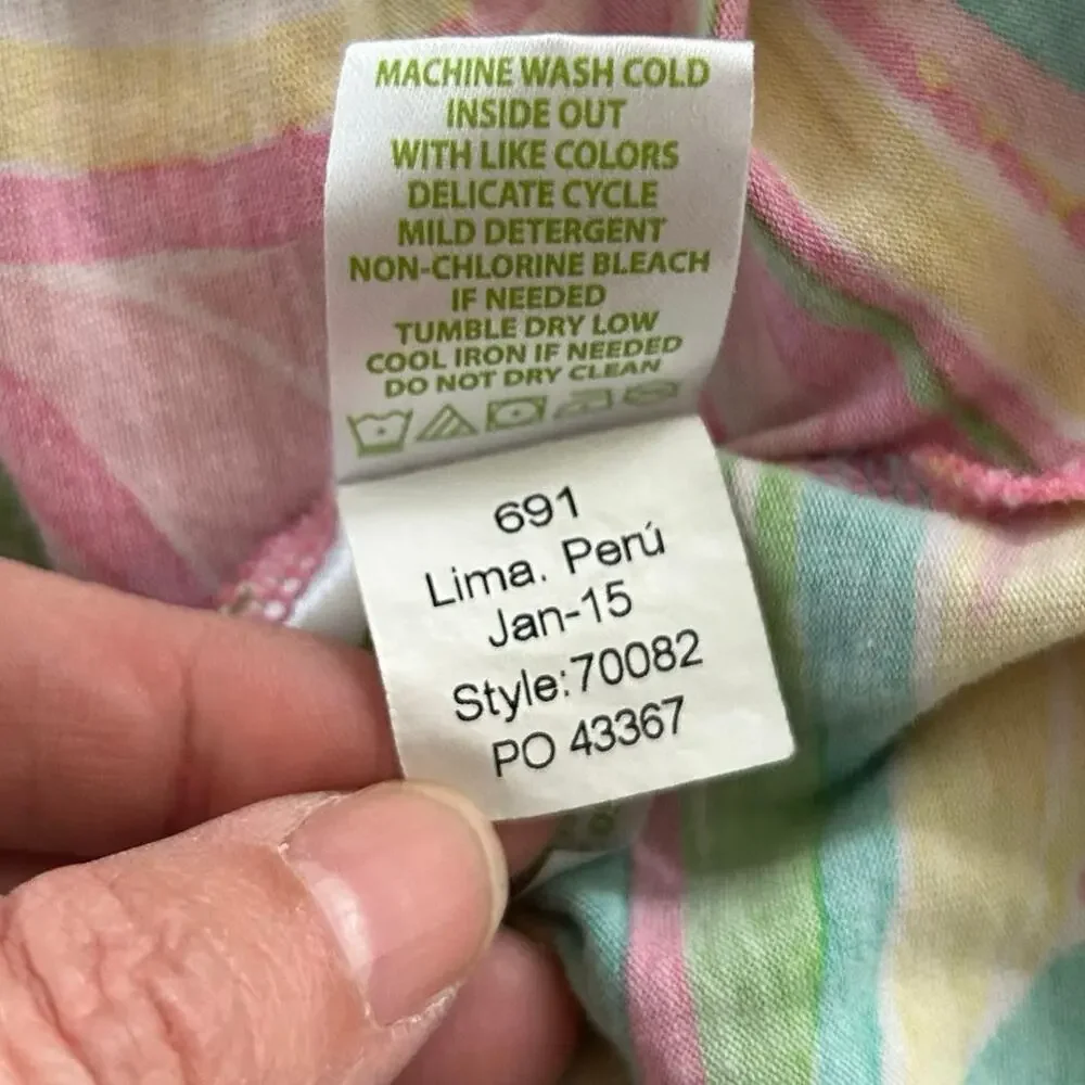 Lilly Pulitzer Pink Print V Neck Tee XXS Preppy Coastal Summer Top - Picture 5 of 5